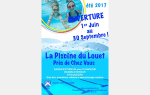 Ouverture de la piscine le jeudi 1 juin 2017
