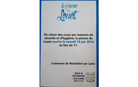 OUVERTURE PISCINE REPORTÉE